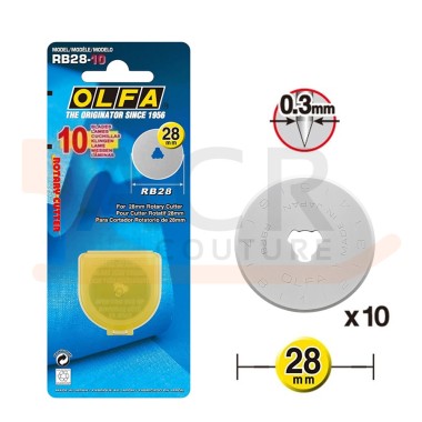 10 Lames Cutter Rotatif 28mm OLFA